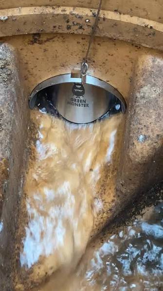 The same Bristol drain branch after being sealed against rat entry